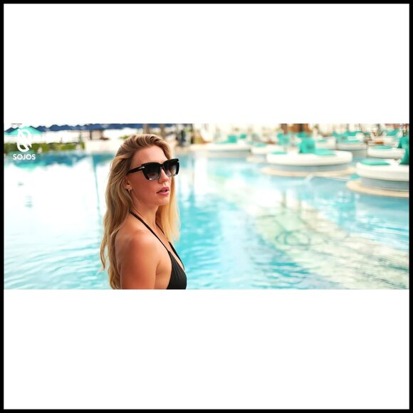 Oversized Cat Eye Sunglasses with UV400 Protection Lenses main image 4